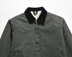 Green Vintage Wash Santa Fe Fleece Lined Denim Jacket