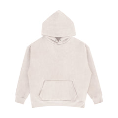 Neutral Boxy Bonded Suede Button Hoodie