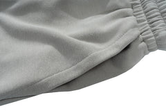 Grey 3D Multi Pocket Zip & Snap Cozy Sweatpant Shorts