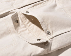 Off-White Vintage Wash Zip & Snap Canvas Shop Jacket
