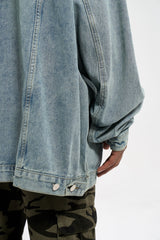 Blue Stonewashed Pull-Over Jacket