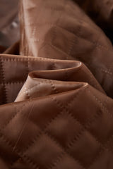 Brown Two-Way Hooded Leather Blouson Jacket