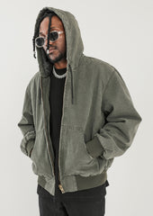 Green Vintage Wash Chore Hooded Jacket