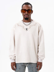 Off-White Thorns Embroidered Suede Sweatshirt
