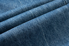 Blue Worn In Wash Straight Leg Denim