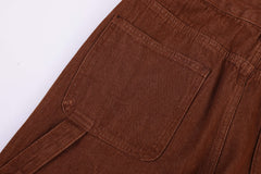 Brown Star Towel Patch Straight Leg Denim