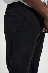 Black Flare Wide Leg Wool Blend Pants