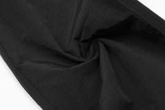 Black Toggle Waistband Eyelet Cargo Nylon Pants