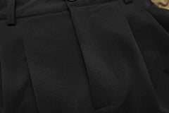 Black & Khaki Colorblock Side Tie Panel Pants
