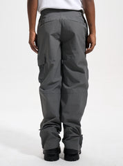 Grey Loose Fit Side Rubber Zip Tech Cargo Pants