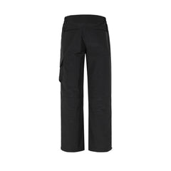 Black Loose Fit Side Rubber Zip Tech Cargo Pants