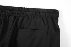 Black Rubber Zip Articulated Large Cargo Ruched Pants