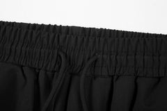 Black Rubber Zip Articulated Large Cargo Ruched Pants