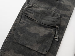 Camo Vintage Wash Multi-Pocket Cargo Twill Pants