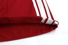 Red & White Side Stripe 3D Cargo Wide Leg Track Pants