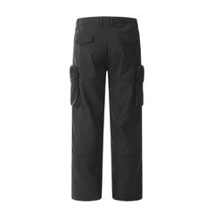 Black Articulated 3D Cargo Pocket Tech Pants