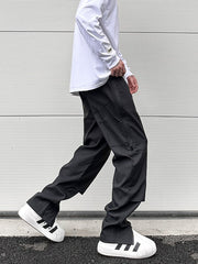 Black Multi Panel Rubber Zip Waterproof Pants