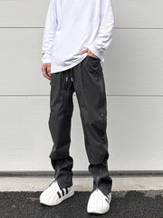 Black Multi Panel Rubber Zip Waterproof Pants