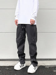 Black Multi Panel Rubber Zip Waterproof Pants