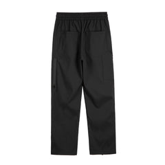Black Multi Panel Rubber Zip Waterproof Pants
