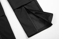 Black Multi Panel Rubber Zip Waterproof Pants