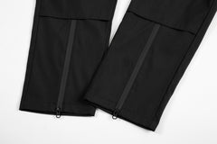 Black Multi Panel Rubber Zip Waterproof Pants