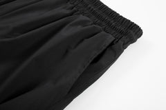 Black Oversized Wide Leg Cargo Ruched Pants