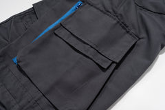 Dark Grey Double-Cover Wide Leg Cargo Pants