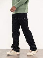 Black Carpenter Double-Front Corduroy Pants