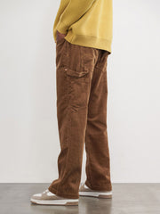 Brown Carpenter Double-Front Corduroy Pants