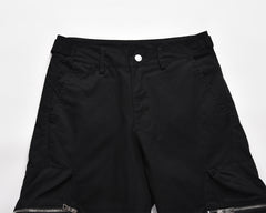 Black Large Zip 3D Cargo Twill Pants