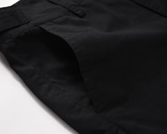 Black Large Zip 3D Cargo Twill Pants