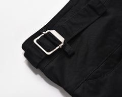 Black Large Zip 3D Cargo Twill Pants