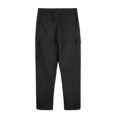 Black Snap Cargo Zip Flare Waterproof Nylon Pants