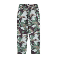 Camo Snap Cargo Zip Flare Waterproof Nylon Pants