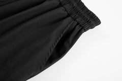 Black Side Zip & Snap Large Pocket Wide Leg Cargo Pants