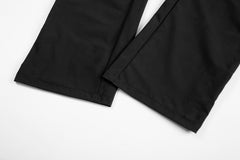 Black Side Zip & Snap Large Pocket Wide Leg Cargo Pants