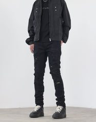 Black Thrasher Distressed Skinny Denim