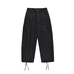 Black Wide Leg Jet Cargo Pants