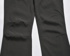 Dark Grey Darted Zip Flare Leg Pants