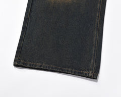 Indigo & Brown Stonewash Baggy Wide Leg Denim