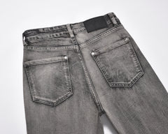 Grey River Wash 3D Knee Patch Flare Leg Denim