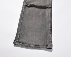 Grey River Wash 3D Knee Patch Flare Leg Denim