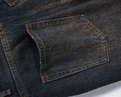 Indigo Rust Worn In Washed Wide Leg Denim