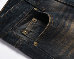 Indigo Rust Worn In Washed Wide Leg Denim