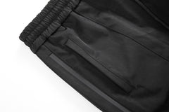 Black & Grey Two-Tone Side Rubber Zip & Snap Nylon Pants
