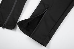 Black Multi Zip & Flap Velcro Pocket Nylon Pants