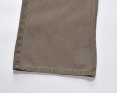 Light Brown Large Flap Pocket & Strap Loose Fit Cargo Denim