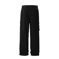 Black D-Ring Multi Flap Pocket Knee Gusset Baggy Pants
