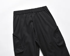 Black Side Rubber Zip 3D Pocket Nylon Pants
